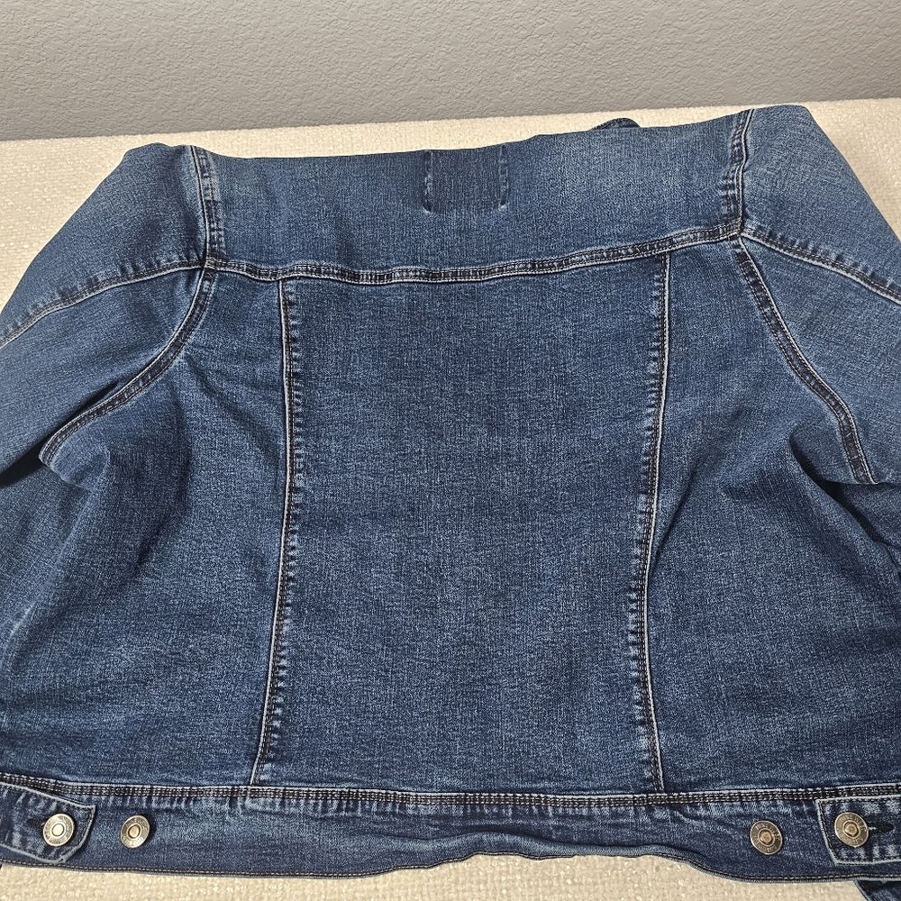 Nine West Jeans Denim Jacket Women’s XXL Missy Stretch Blue Trucker - Picture 5 of 7